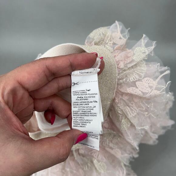 Gingersnaps Tulle Skirt Girls 4T Pink Floral Lace Coquette Balletcore Whimsical - Picture 6 of 7